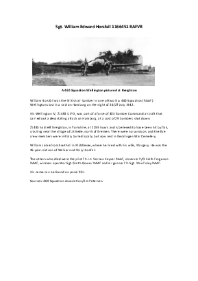 A preview of a PDF biography for Horsfall, William Edward